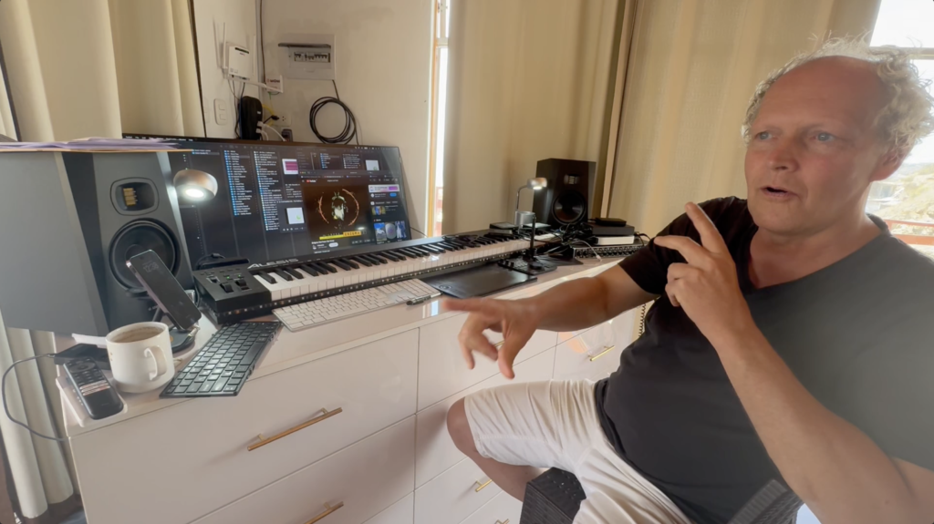 Jens Gad of Enigma working on the new remixes